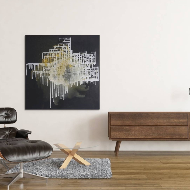 Stilisierte Silhouette einer Großstadt bei Nacht